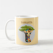 Personalized Giraffe in the Savanna Mug コーヒーマグカップ (左)