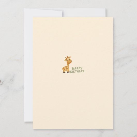 Personalized Giraffe Safari Birthday Invitation 招待状 (裏面)