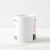 Personalized Girl Boss Pink Black Elegant Script  コーヒーマグカップ (中央)