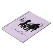Personalized Girl Pianist Silhouette Music Notes   ノートブック (左側)