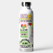 Personalized "Girl-Powered Pickleball Time" ウォーターボトル (左面)