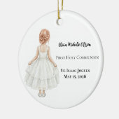 Personalized Girls First Holy Communion  セラミックオーナメント (左)