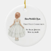 Personalized Girls First Holy Communion  セラミックオーナメント (裏面)