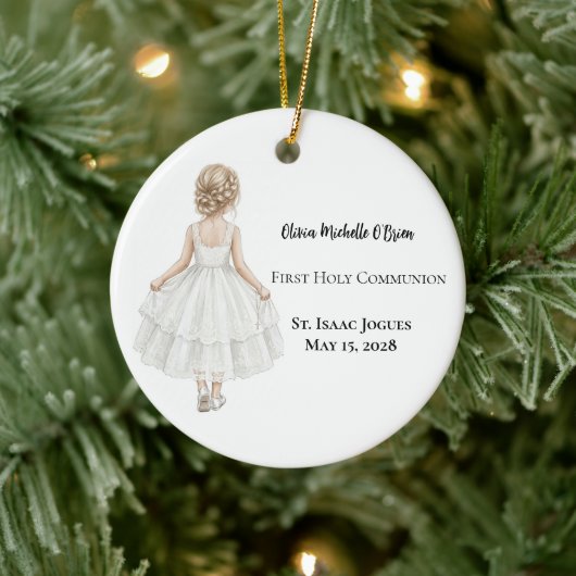 Personalized Girls First Holy Communion  セラミックオーナメント (ツリー)