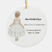 Personalized Girls First Holy Communion  セラミックオーナメント (正面)