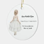 Personalized Girls First Holy Communion  セラミックオーナメント (左)