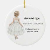 Personalized Girls First Holy Communion  セラミックオーナメント (裏面)