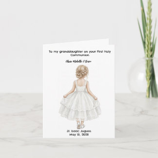 Personalized Girls First Holy Communion  Card カード