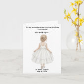 Personalized Girls First Holy Communion Card カード (黄色い花)