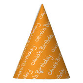 Personalized Girl's Name Birthday Orange Party Hat パーティーハット (左)