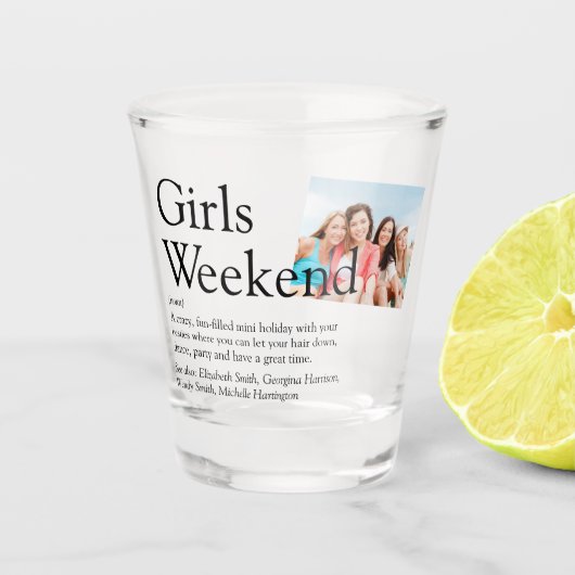 Personalized Girls Weekend Definition Photo ショットグラス (正面)