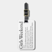 Personalized Girls Weekend Definition Tote Bag ラゲッジタグ (正面縦)