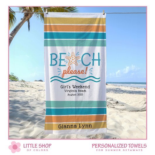 Personalized Girls Weekend Getaway Beach Please ビーチタオル