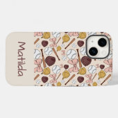 Personalized Girly Baseball Bow Pattern Phone Case Case-Mate iPhoneケース (裏面 (横))