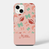 Personalized Girly Football Bow Pattern Phone Case iPhoneケース (裏面)