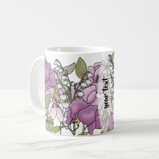 Personalized Gladiolus コーヒーマグカップ (正面左)