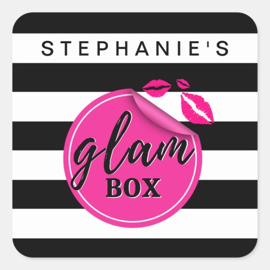 Personalized Glam Box Stickers スクエアシール (正面)