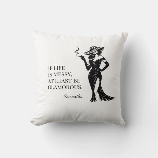 Personalized Glam Style Quote Design  クッション (正面)