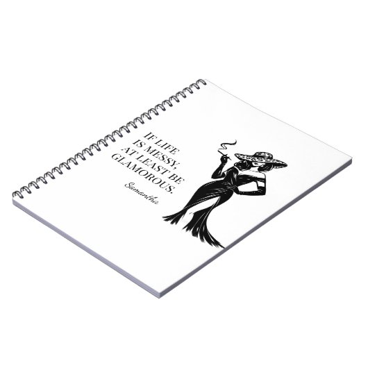 Personalized Glam Style Quote Design  ノートブック (左側)