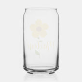 Personalized glass in the shape of a can, floral  ガラス缶 (裏面)