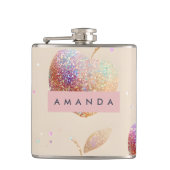 Personalized Glitter Apple Sparkle Fruit Pastel  フラスク (正面)