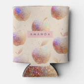 Personalized Glitter Apple Sparkle Fruit Pastel 缶クーラー (正面)