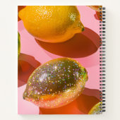 Personalized Glitter Lemon Citrus Design ノートブック (裏面)