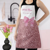 Personalized Glitter Pink Apron Mom The Best Chef エプロン