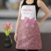 Personalized Glitter Pink Apron Mom The Best Chef エプロン