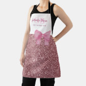 Personalized Glitter Pink Apron Mom The Best Chef エプロン (インサイチュ)