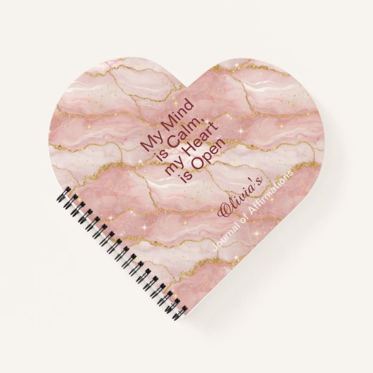 Personalized Glitter Positive Quotes Journal ノートブック (正面)