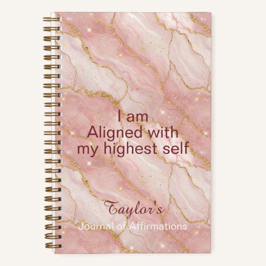 Personalized Glitter Positive Quotes Journal ノートブック (正面)