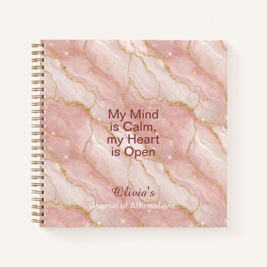 Personalized Glitter Positive Quotes Journal ノートブック (正面)