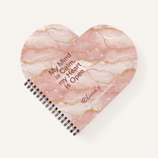 Personalized Glitter Positive Quotes Journal ノートブック (正面)