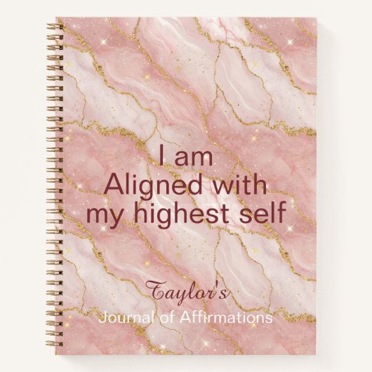 Personalized Glitter Positive Quotes Journal ノートブック (正面)