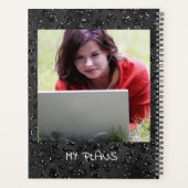 Personalized Glossy Black 5 Photo Collage プランナー手帳 (裏面)