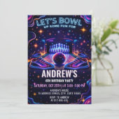 Personalized Glow bowling birthday invitation 招待状 (スタンド正面)