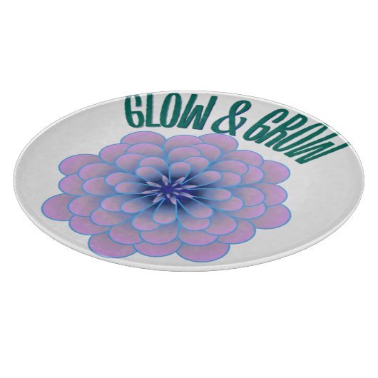 Personalized Glow & Grow Aesthetic Floral Quote カッティングボード (角)