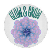 Personalized Glow & Grow Aesthetic Floral Quote カッティングボード (正面)