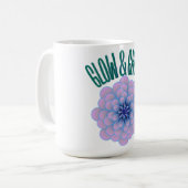 Personalized Glow & Grow Aesthetic Floral Quote コーヒーマグカップ (正面左)
