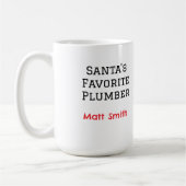Personalized Gnome Plumber/Handyman Christmas コーヒーマグカップ (左)
