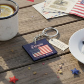 Personalized God Bless America Flag キーホルダー