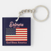 Personalized God Bless America Flag キーホルダー (裏面)