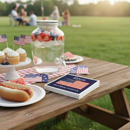 Personalized God Bless America Flag  スタンダードカクテルナプキン