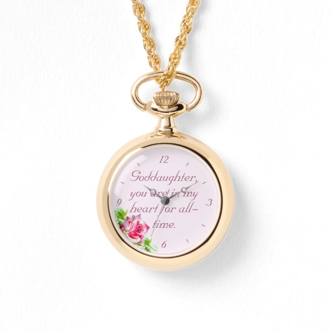 Personalized Goddaughter Necklace Watch 腕時計 (正面)