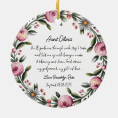 Personalized Godmother Baptism Thank You Ornament セラミックオーナメント (裏面)