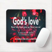 Personalized GOD'S LOVE NEVER FAILS Christian マウスパッド (マウス)