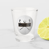 Personalized Gold and Black Golf Ball Classic ショットグラス (正面)