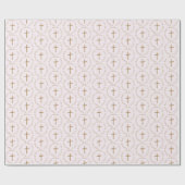 Personalized Gold and Pink for Girl Christening ラッピングペーパー (フラット)