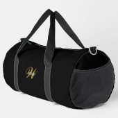 Personalized Gold Black Monogram Initial Travel ダッフルバッグ (右コーナー)